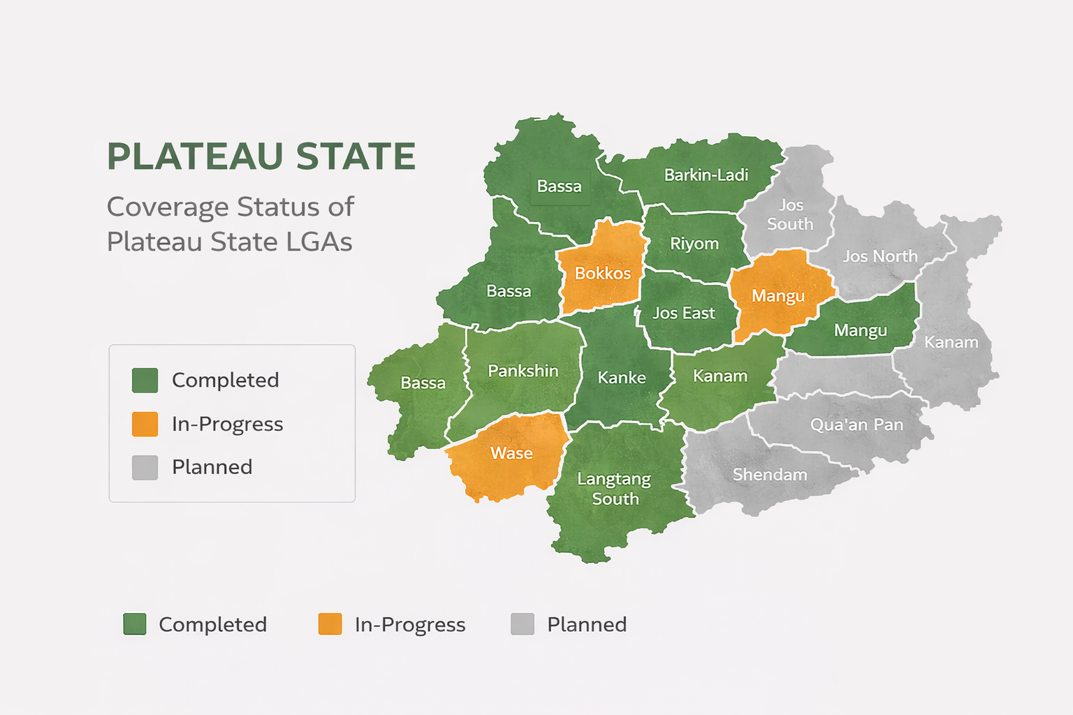 Map of Plateau State Local Government Areas